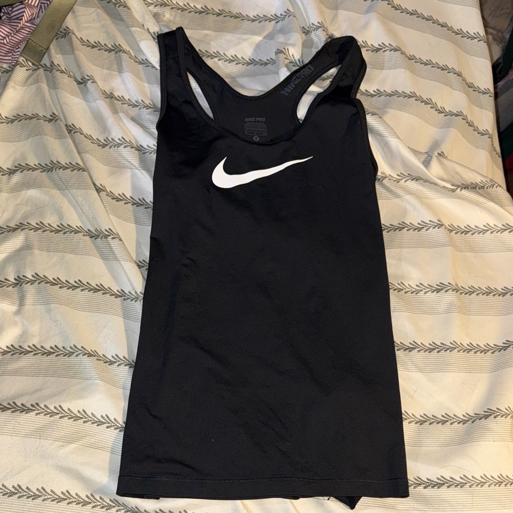 Nike Women's Black and White Tank Top